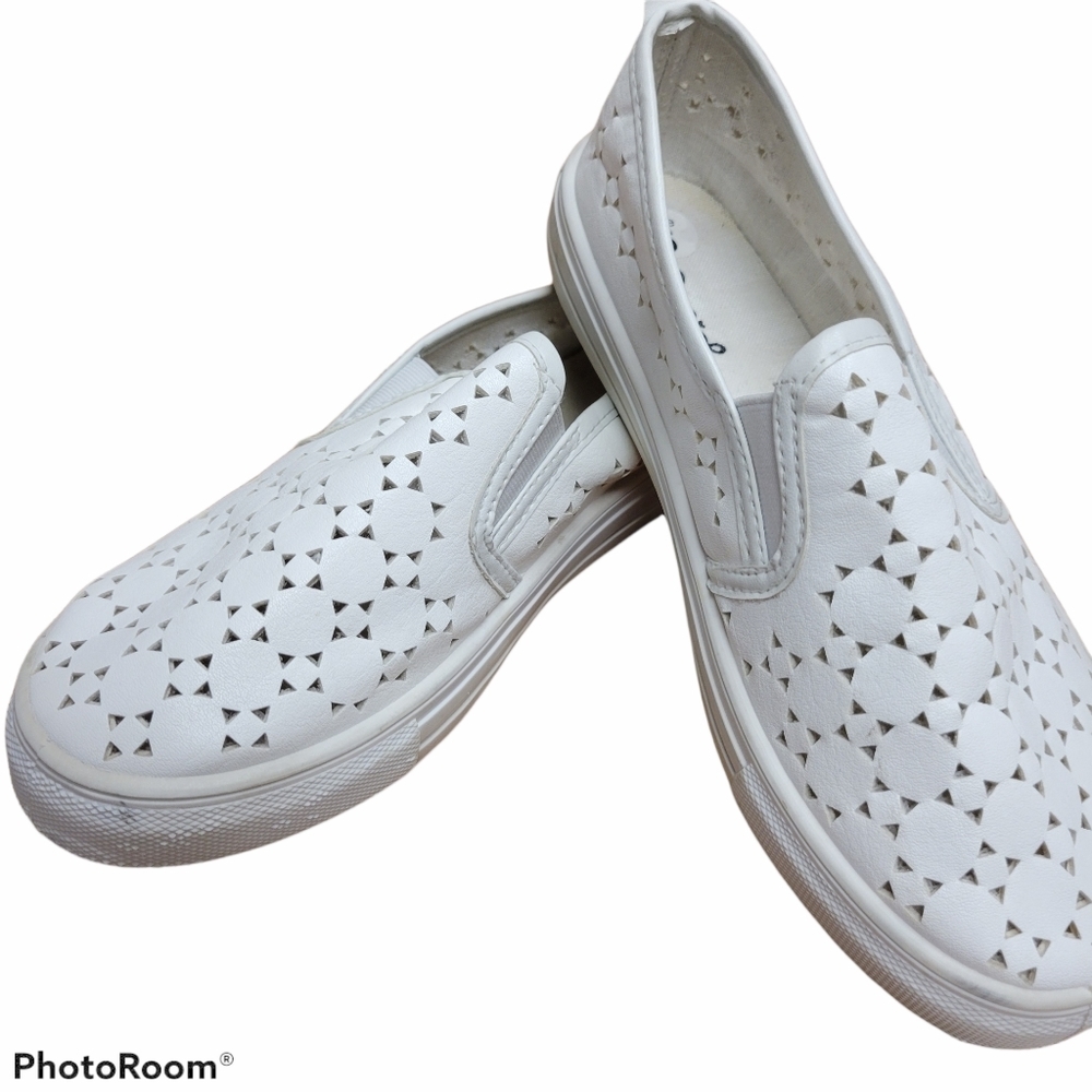 Qupid White Slip on Sneakers